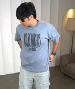 Grey Oversized Round Neck T-shirt - Image 6