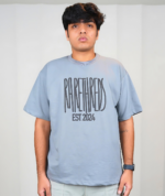 Grey Oversized Round Neck T-shirt - Image 7