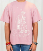 Pink Oversized Round Neck T-shirt - Image 4