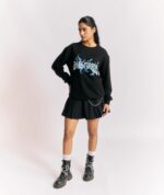Volcanic Flames Glow-Print Sweatshirt – Black - Image 4