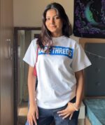 White Oversized Round Neck T-shirt - Image 3